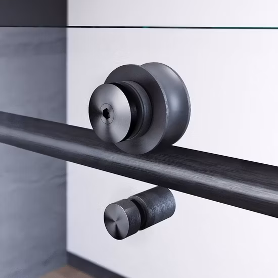 Box doccia scorrevole nero opaco con vetro temperato da 10 mm