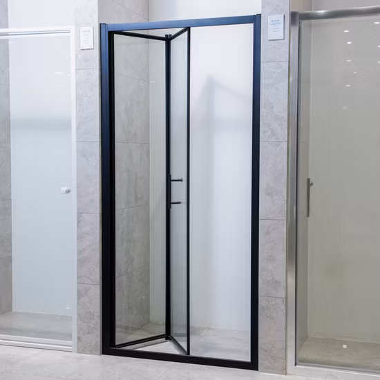Cabina doccia rettangolare con porta in vetro, cabina doccia pieghevole ad angolo